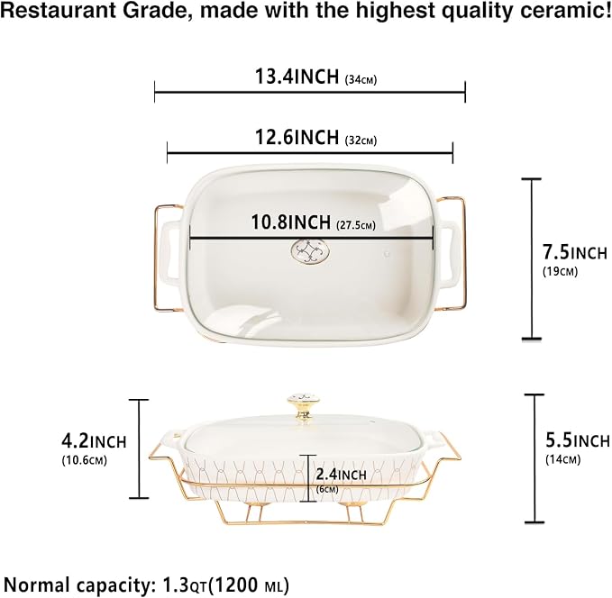 10" x 7" Ceramic Casserole Dish - Image 2