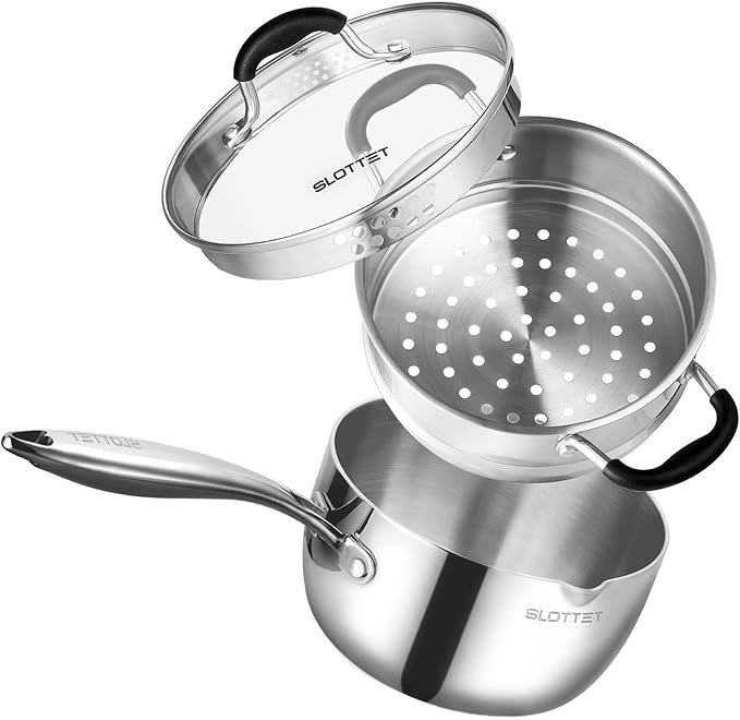 SLOTTET 3.5 Quart Stainless Steel Saucepan by SLOTTET