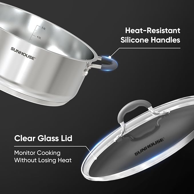 SUNHOUSE - 5.5 Quart Steamer Pots - Image 3