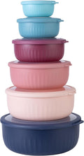 COOK WITH COLOR Prep Bowls with Lids- Wide and Deep Nesting Plastic Small by CookwithColor