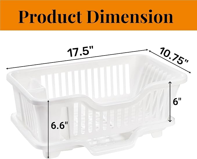 Noamus 2-Piece Plastic Dish Drying Rack, Heavy Duty Sink Set Dish Rack - Image 2