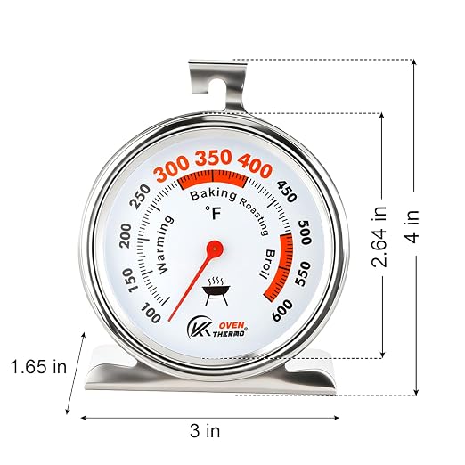 2.64" Oven Thermometer 100-600°F Kitchen Cooking Thermometer Instant Read - Image 2