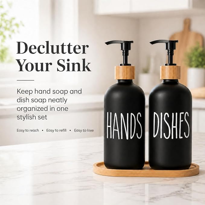 Glass Soap Dispenser for Kitchen Sink and Bathroom - Image 3