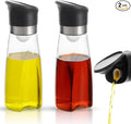 Premium Glass Olive Oil and Vinegar Dispenser Bottles Set, 2-Piece 11oz Kitchen by ElementalKitchenHY3