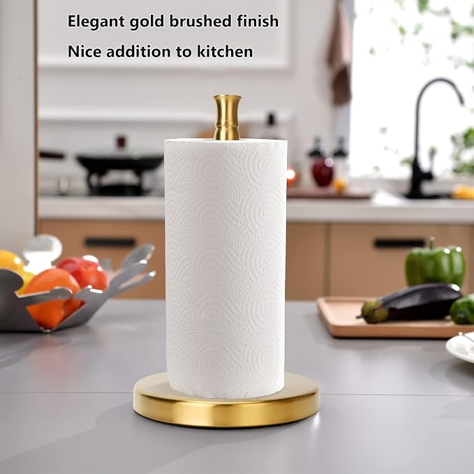 Paper Towel Holder, Stainless Steel Heavy Base, Paper Towel Holder Countertop - Image 2