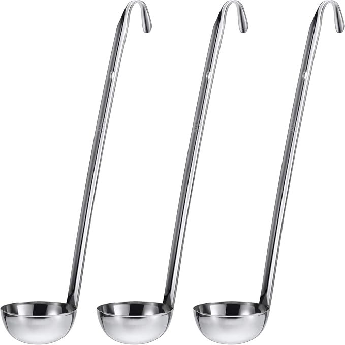 meekoo 3 Pieces Stainless Steel Ladle Soup Handle Ladle by meekoo