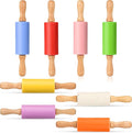 Mini Silicone Rolling Pin for Kids, Non-stick Surface Wood Handle, 9 Inch 8 Pack by Honglida