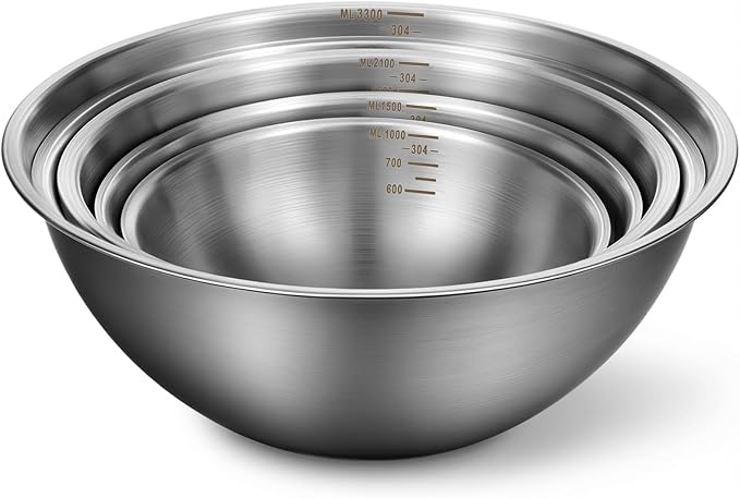 5 Pack Stainless Steel Mixing Bowls by Unknown