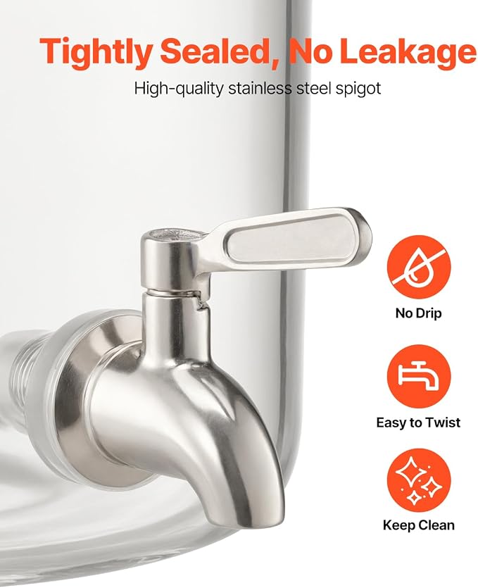 VEVOR Beverage Dispenser, 2.2 Gallon Drink Dispensers - Image 3
