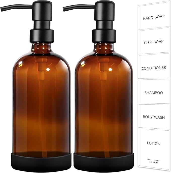 GMISUN Amber Glass Soap Dispenser by GMISUN