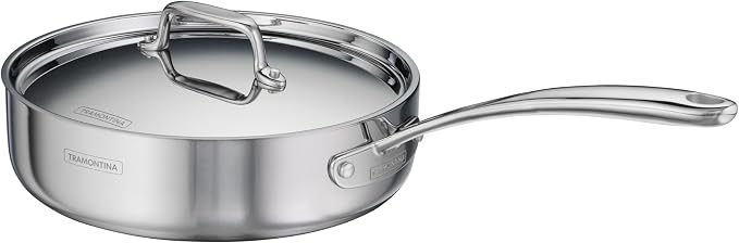 Tramontina Utsava Tri-Ply Clad Stainless Steel 2.9-Quart Saute Pan - Image 7