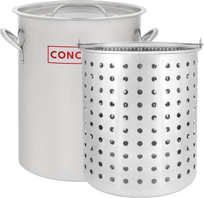 CONCORD 36 QT Stainless Steel Stock Pot w/Basket. Heavy Kettle. Cookware by ConcordCookware
