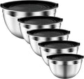 Mixing Bowls with Airtight Lids Set, Large Prep Metal Mixing Bowls by ZEENSUY