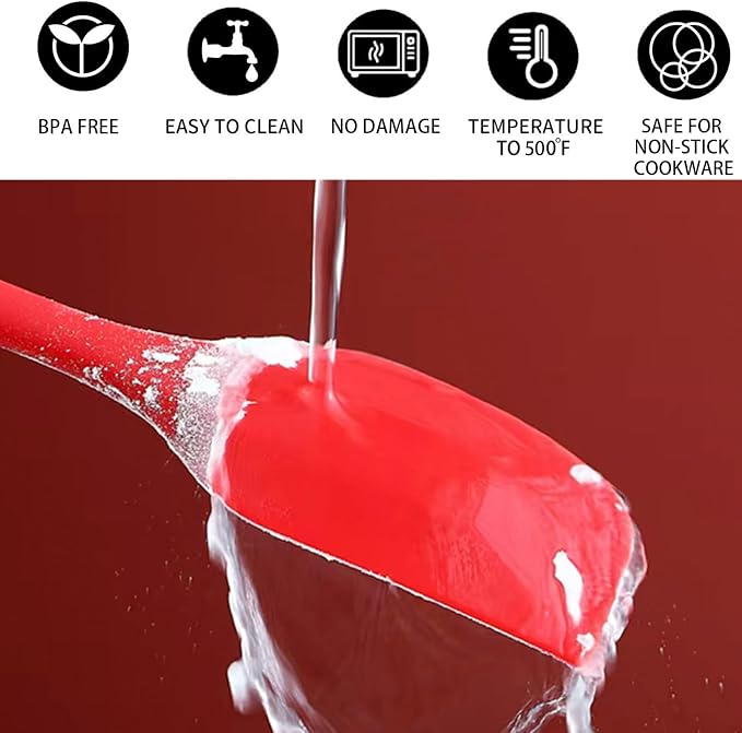 8 Pieces Silicone Spatulas, 8.3 inch Small Spatulas Non-stick Heat-Resistant - Image 7