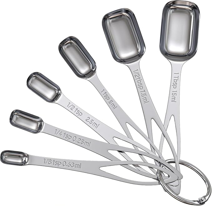 6PCS Narrow Measuring Spoons Set, Stainless Steel Measuring Spoon Fits in Spice by CreateHarmonyWithYourPet