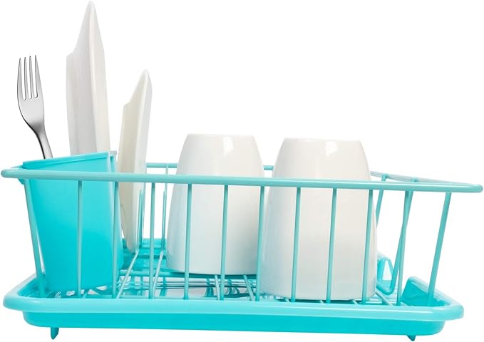 Sweet Home Collection Dish Rack Drainer 3 Piece Set - Image 3