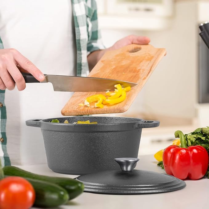 COMMERCIAL CHEF 3.4 Quart Cast Iron Dutch Oven - Image 5