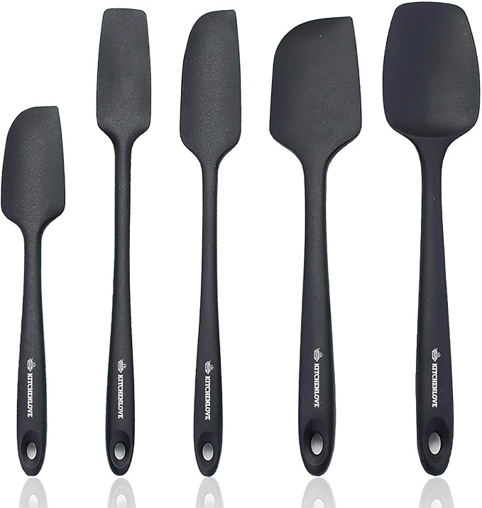 KITCHENLOVE Premium 600°F Heat Resistant 5 Piece Silicone Spatula Set by KITCHENLOVE