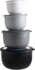 COOK WITH COLOR Prep Bowls with Lids- Wide and Deep Nesting Plastic Small by CookwithColor