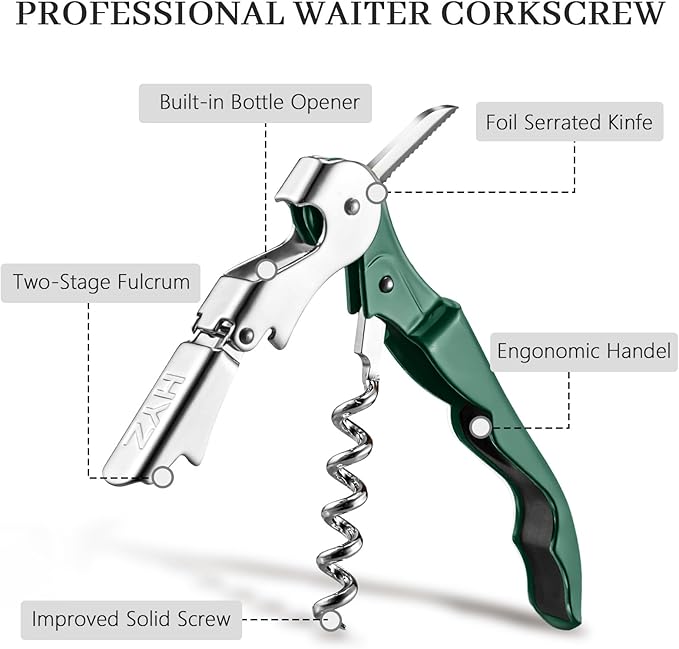 HYZ 2-Pack Wine Opener Waiter Corkscrew, Professional Wine Key - Image 2