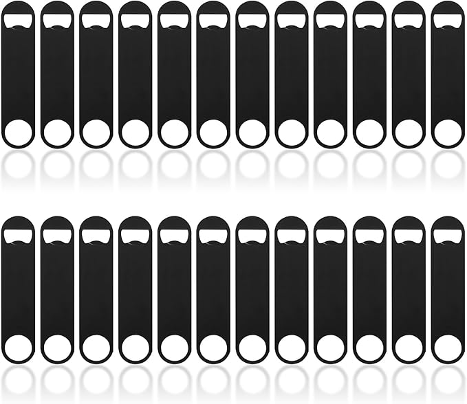 24 Pack Flat Beer Bottle Opener 7 inch Heavy Duty Stainless Steel Flat Bottle by Ohiyoo