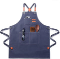 Plus Size Kitchen Apron for Men Women, Cross Back Cotton Canvas Chef Apron by Unknown
