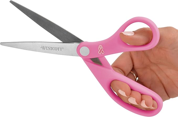 Westcott 15387 8-Inch Pink Ribbon Stainless Steel Scissors - Image 4
