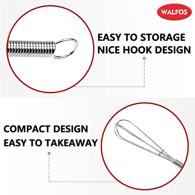 Walfos Mini Whisks Stainless Steel 6pcs; 7" - Image 5