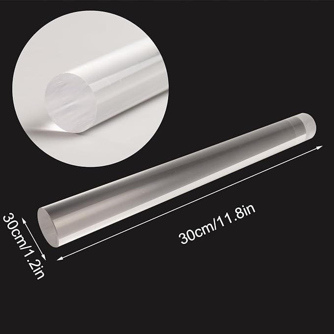 Polymer Clay Roller Tools, 11.8" Acrylic Clay Roller Clear Rolling Pin - Image 2