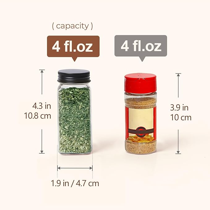 ComSaf Glass Spice Jars with Label, 93 Labels, a Metal Funnel, Extra Shaker Lids - Image 6