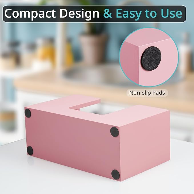 Paper Towel Dispenser Countertop, Wooden Bathroom Paper Towel Holder, - Image 4