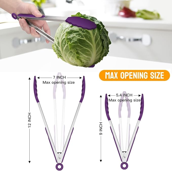 HOTEC Premium Stainless Steel Locking Kitchen Tongs - Image 8