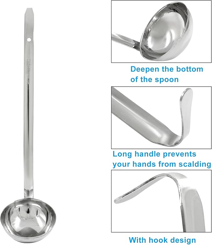 Piutouyar 3 Pcs 4 oz Soup Ladle Set, Stainless Steel Ladle - Image 5