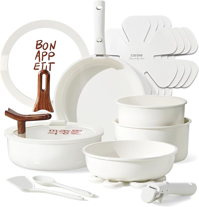 CAROTE 18Pcs Ceramic Cookware Set by CAROTE