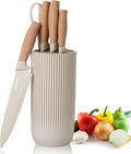 Kitchen Knife Set, Retrosohoo 6-Pieces Khaki Sharp Knife Block Sets by RETROSOHOO