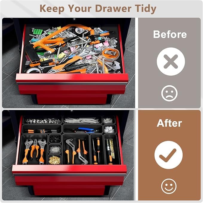 A-LuGei【X-Large Size【5 Pcs】 Tool Box Organizer Tray Divider【Single Size】 Black - Image 4