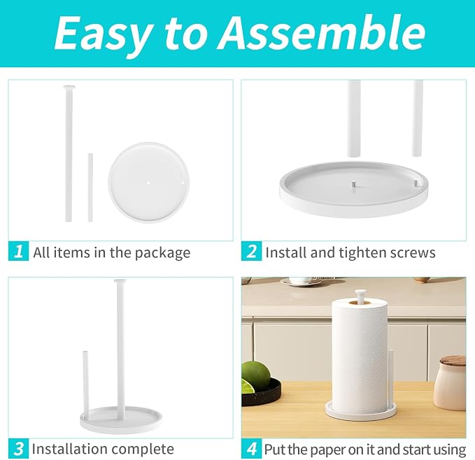 Paper Towel Holder Countertop, Standing Paper Roll Holder - Image 6