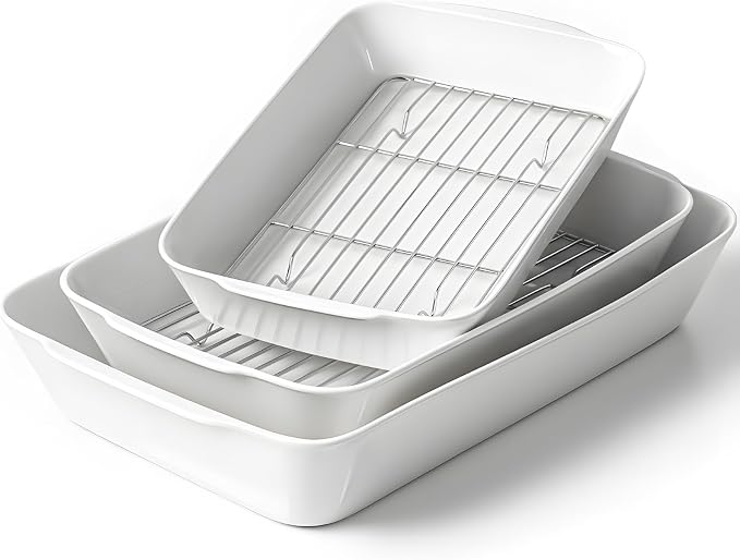 HOMBENE Casserole Dishes for Oven, Ceramic Baking Dishes Set of 3 by HOMBENE