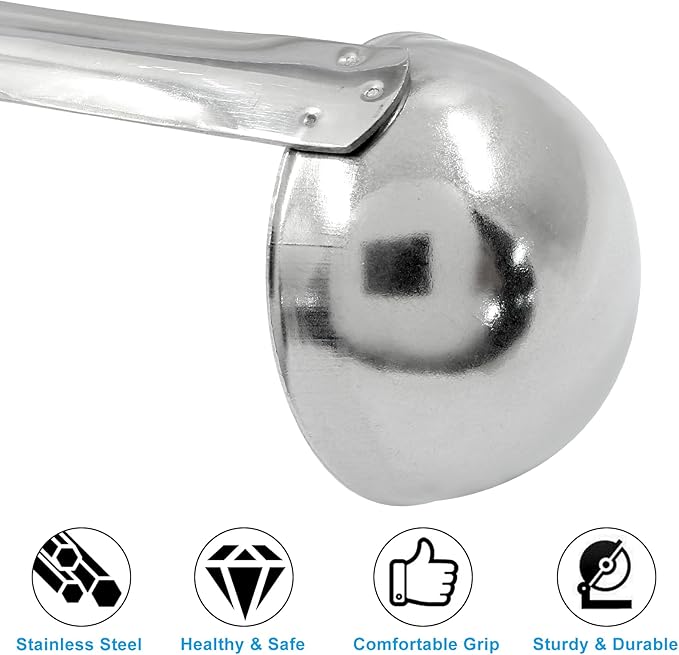Piutouyar 3 Pcs 1 oz Soup Ladle Set, Stainless Steel Ladle - Image 3