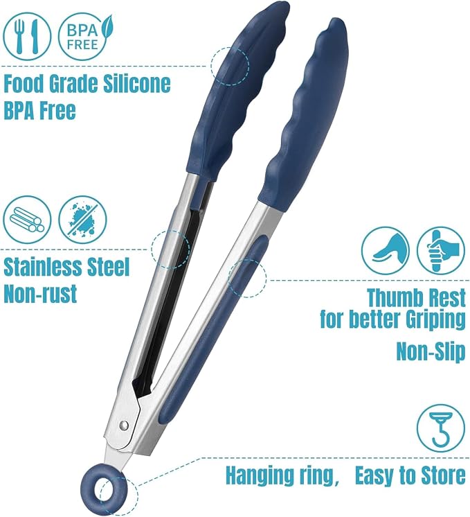 Hotec Mini Silicone Kitchen Tongs - Image 6