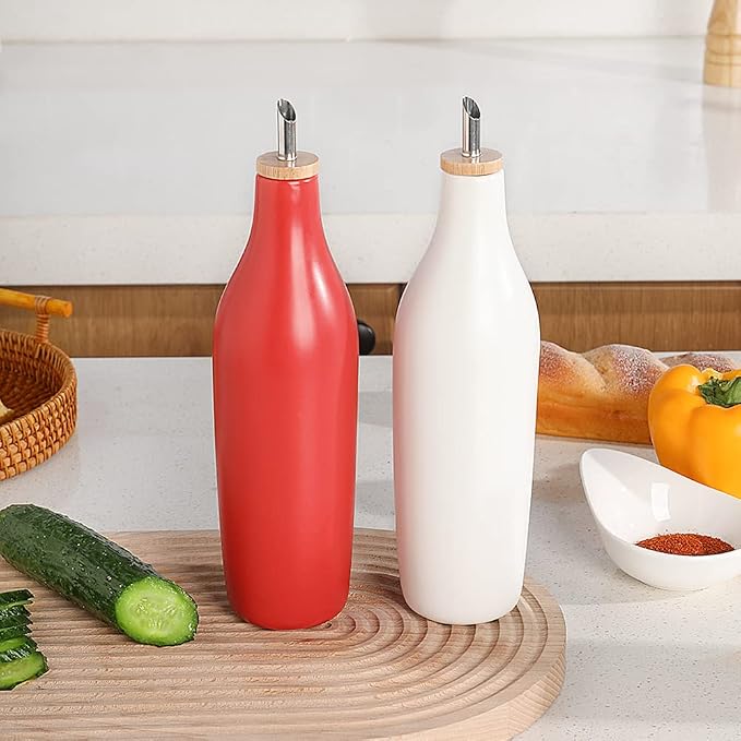 Sweejar Glossy Ceramic Olive Oil Dispenser Bottle - Image 6