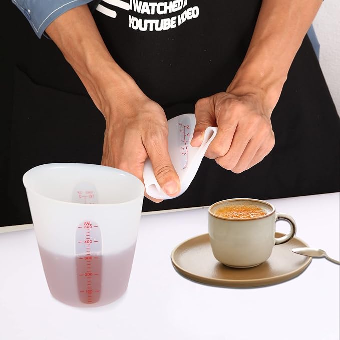 ZUYEE 3 PCS Silicone Measuring Cups Flexible Melting Measure Cups - Image 3