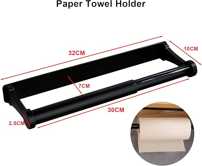 MONEER Paper Towel Holder Under Cabinet, Paper Towel Holder, Aluminum Alloy - Image 5