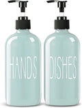 COHOSEGE Glass Soap Dispenser Set 2 Pack, 16 Oz Dish Soap Dispenser by COHOSEGE