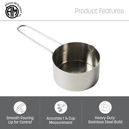 American Metalcraft MCW125 Stainless Steel Measuring Cup, Wire Handle, 1 - Image 3