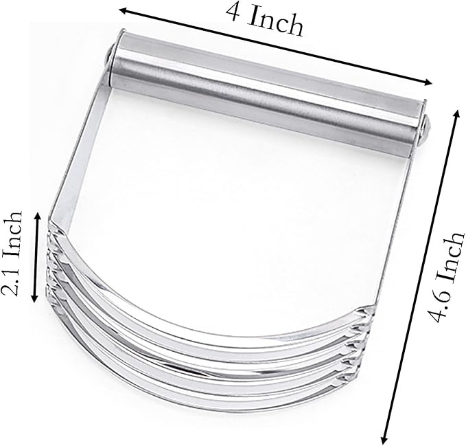 Dough Blender, 4.6 Inch x 4 Inch Stainless Steel Pastry Cutter - Image 2