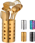 QRU Kitchen Utensil Holder for Countertop, Stainless Steel Cooking Utensil by QRU
