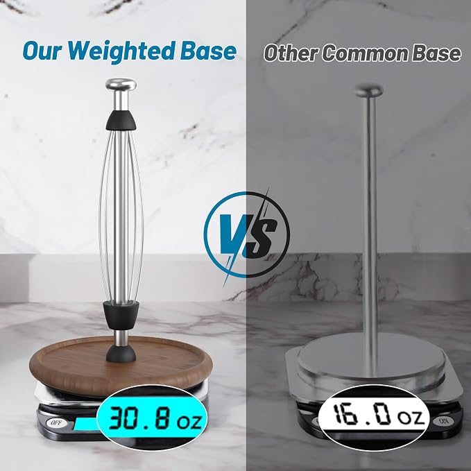 VEHHE Wooden Paper Towel Holder Countertop - Image 3