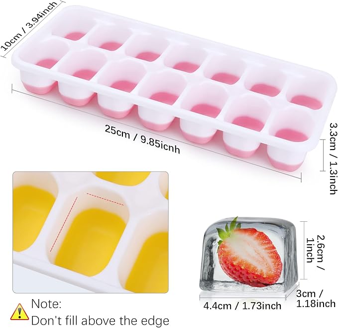 Silicone Ice Cube Tray, 4 Pack Easy-Release & Flexible 14-Ice Cube Trays - Image 6
