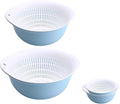 Colander Bowl Set of 2, Nesting Large Capacity Plastic Food Strainer by Lumumix